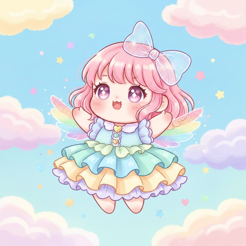 Mẫu Chibi Cute Girl dễ thương cho người mới tập vẽ.