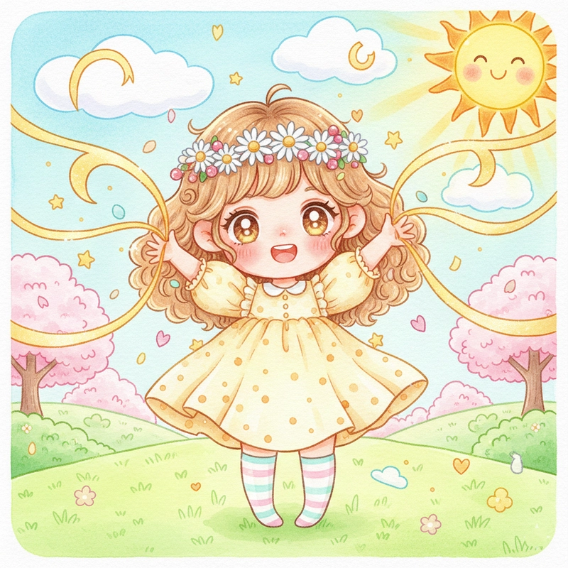Mẫu anime vẽ Chibi Cute Girl tinh tế.