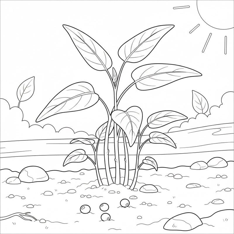 Mẫu cây rau muống hình vẽ rõ ràng