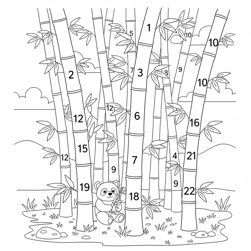 Mẫu cây tre phù hợp mọi lứa tuổi tô màu