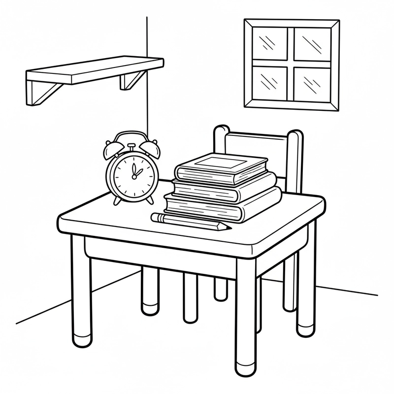 Mẫu góc học tập tô màu rèn kỹ năng quan sát