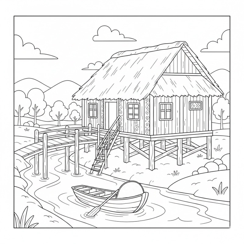 Mẫu nhà sàn cho bé làm quen kiến trúc