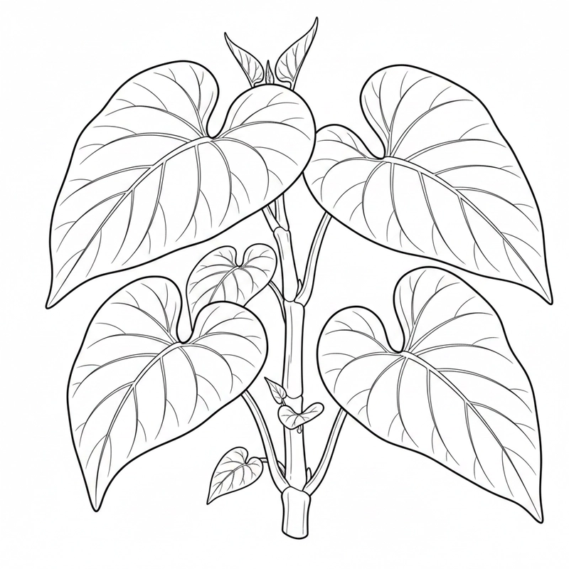 Mẫu rau muống tập tô dành cho bé