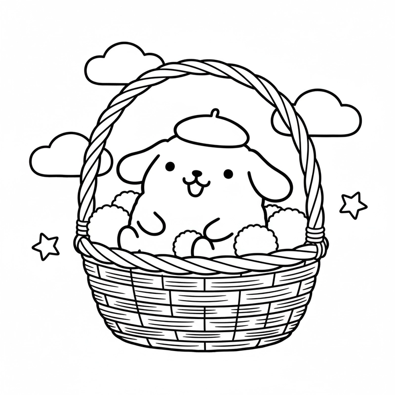 Mẫu tô màu Pompompurin vui nhộn cho trẻ