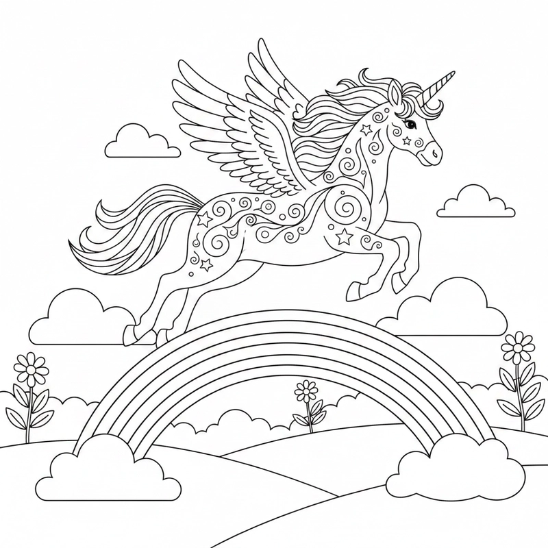 Mẫu tô màu con kỳ lân đáng yêu