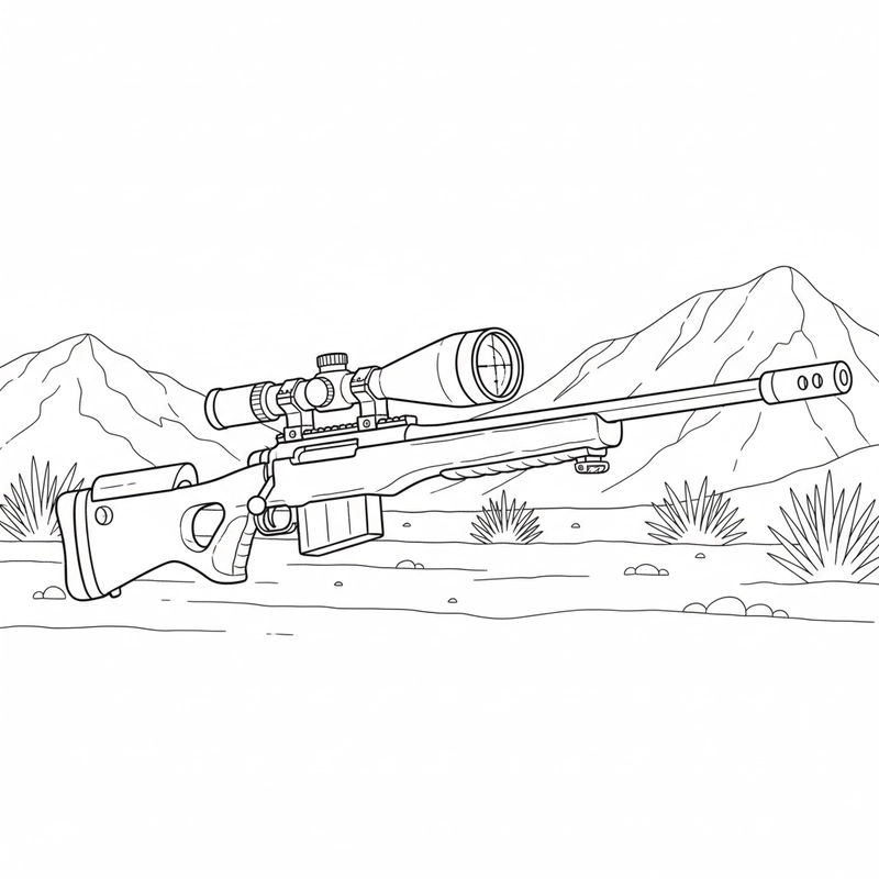 Mẫu tô màu súng bắn tỉa (Sniper Rifle)