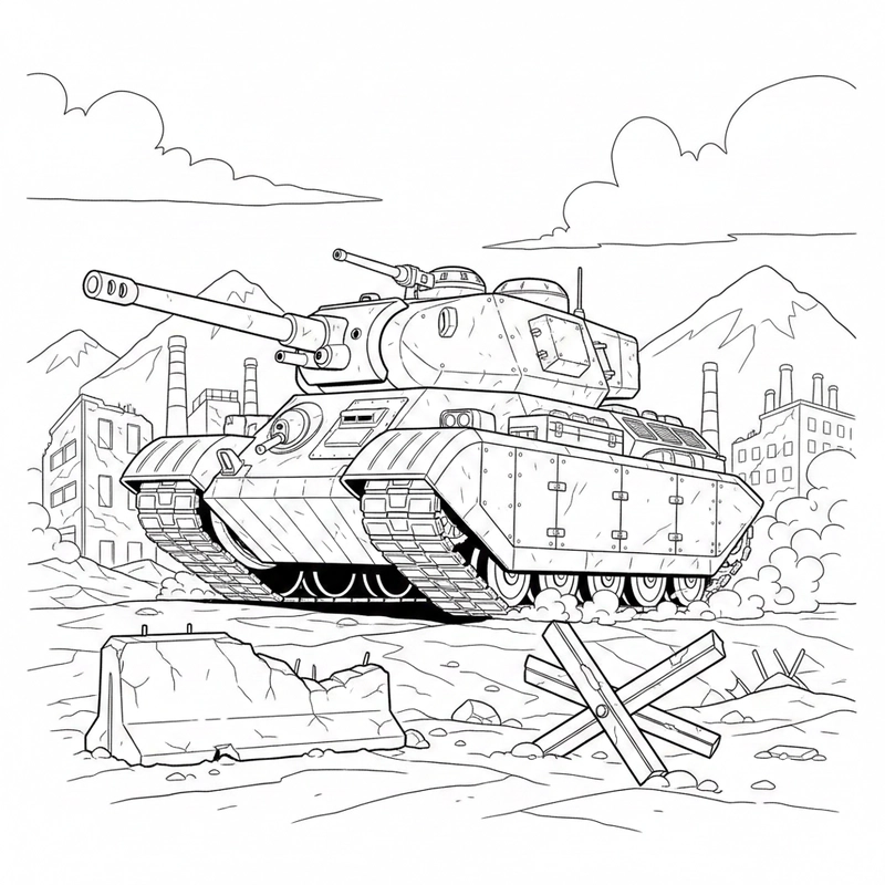 Mẫu tô màu xe tăng kb-44 phù hợp in ấn