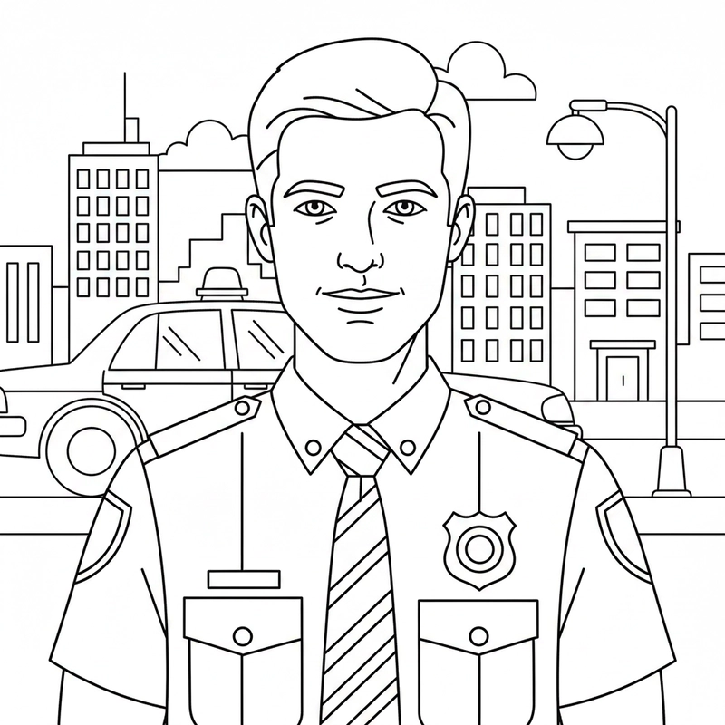 Mẫu tranh cảnh sát cho bé mầm non
