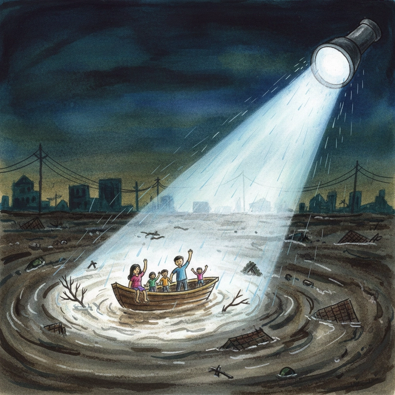 Mẫu tranh đề tài lũ lụt miền Trung