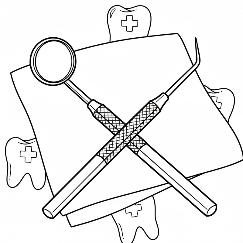 Mẫu tranh dụng cụ y tế bố cục gọn