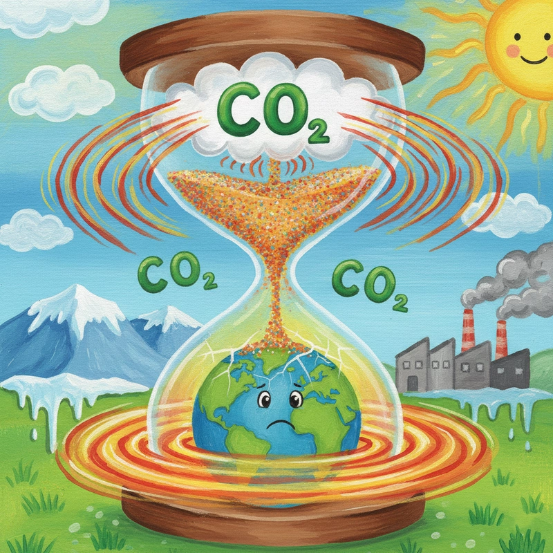 Mẫu tranh giảm hiệu ứng nhà kính đơn giản.