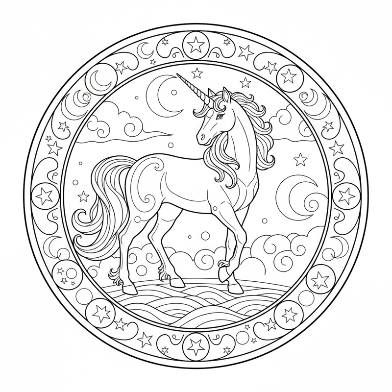 Mẫu tranh kỳ lân cho bé học tô