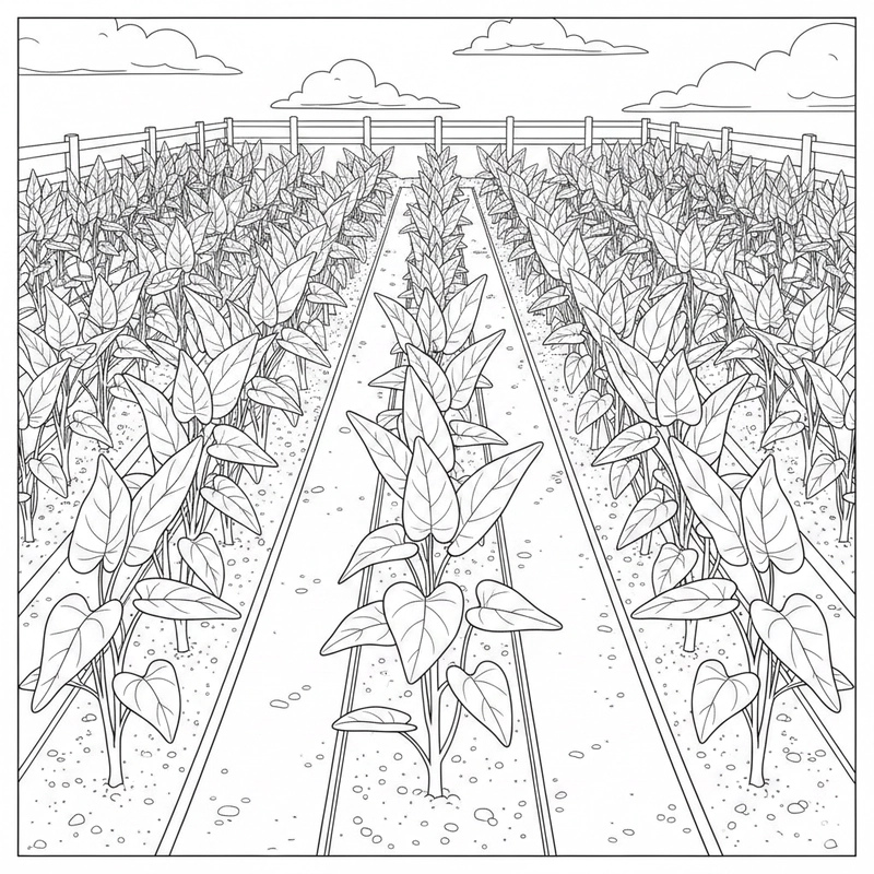 Mẫu tranh rau muống thân quen với trẻ