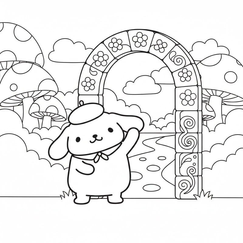 Mẫu tranh tô màu Pompompurin ngộ nghĩnh