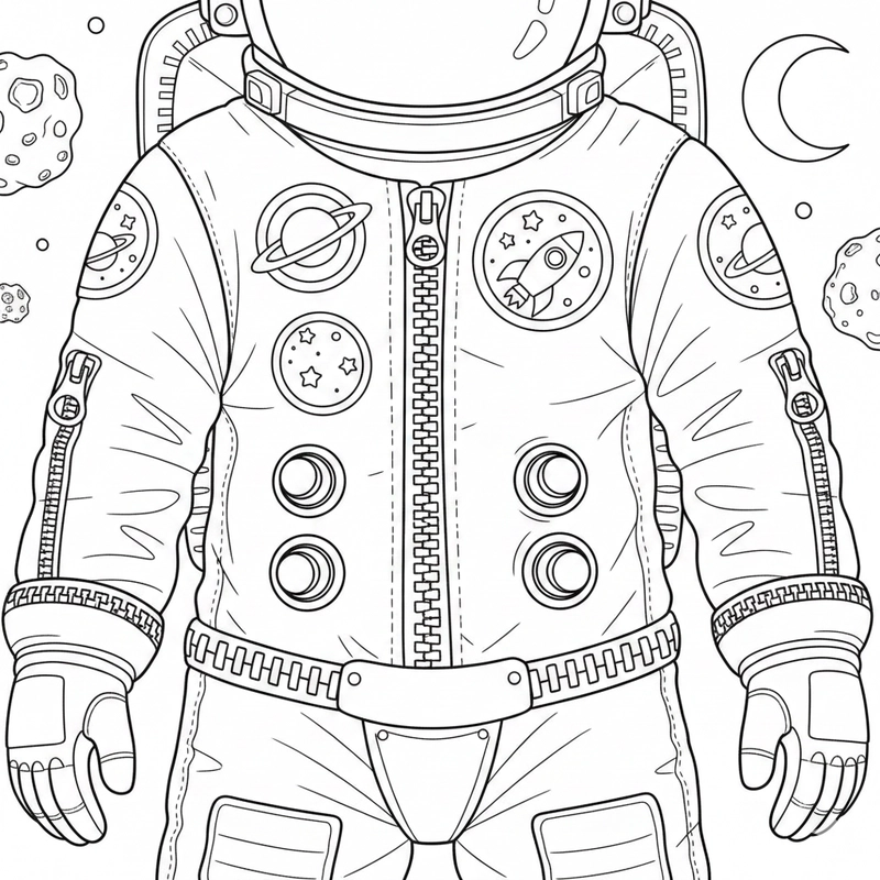 Mẫu tranh tô phi hành gia cho bé yêu thích khám phá