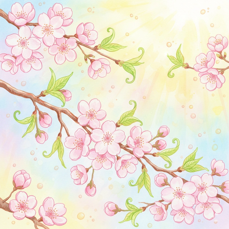 Mẫu tranh vẽ hoa đào ấn tượng