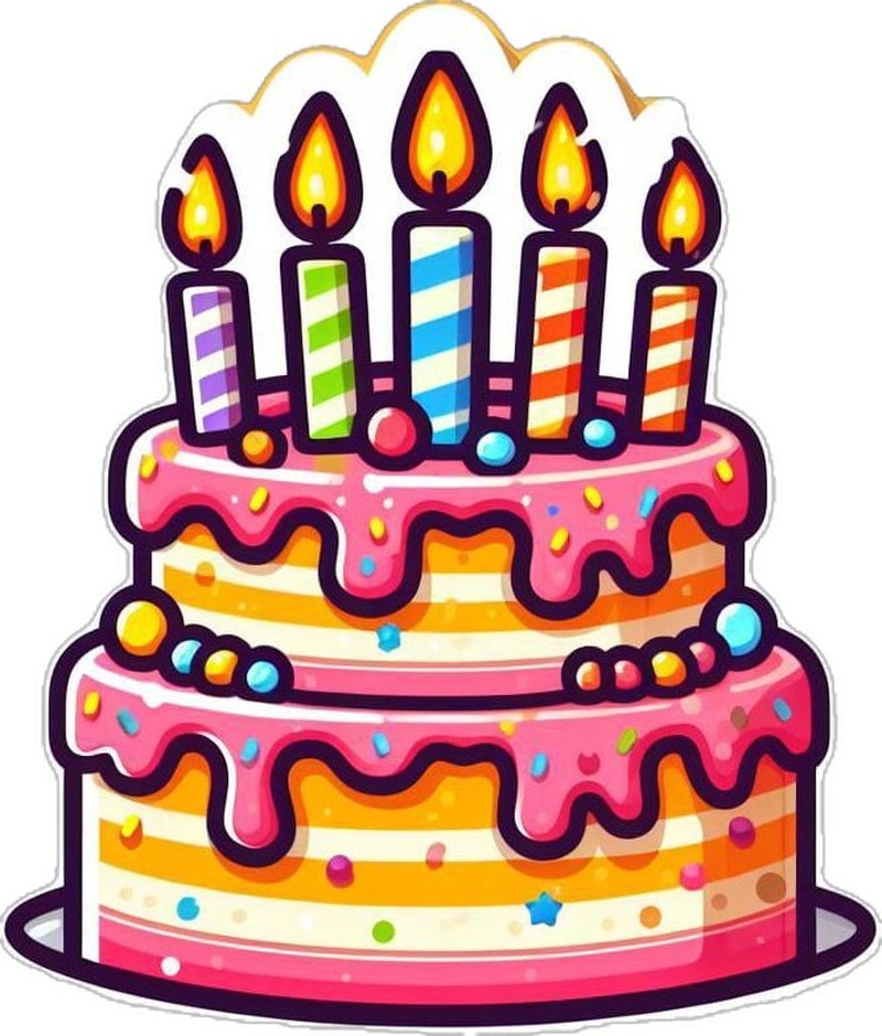 Sticker bánh sinh nhật trang trí
