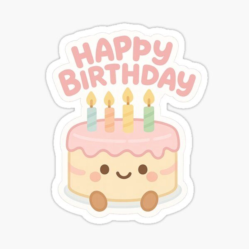 Sticker bánh sinh nhật vui nhộn