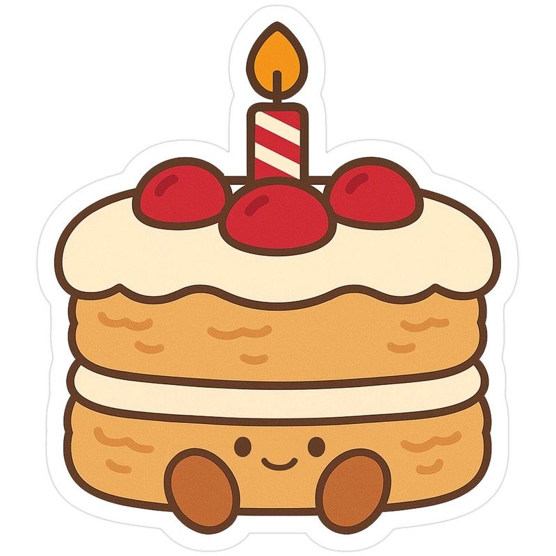 Sticker bánh sinh nhật xinh xắn