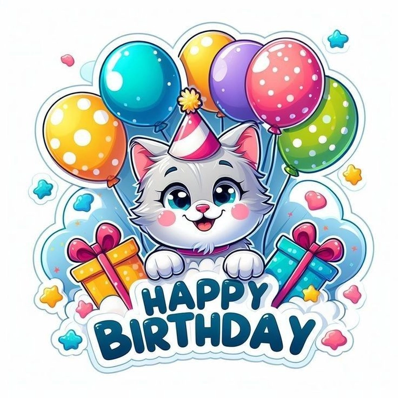 Sticker chúc mừng sinh nhật dễ thương