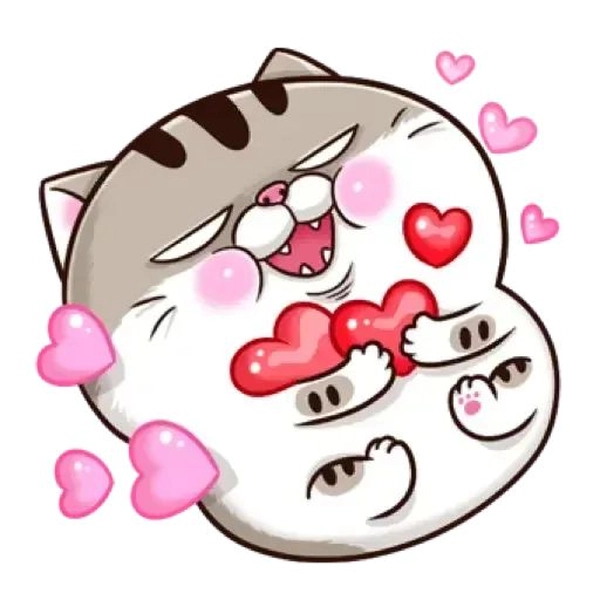 Sticker mèo Ami bụng bự đơn giản