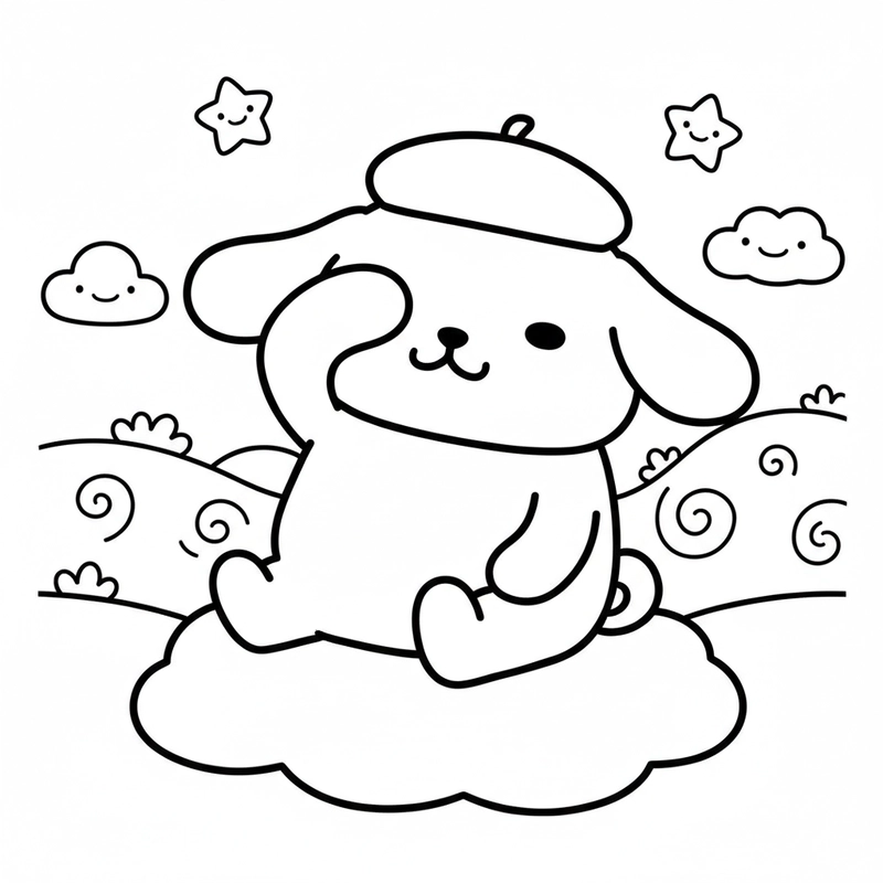 Tô màu Pompompurin dễ thương cho bé