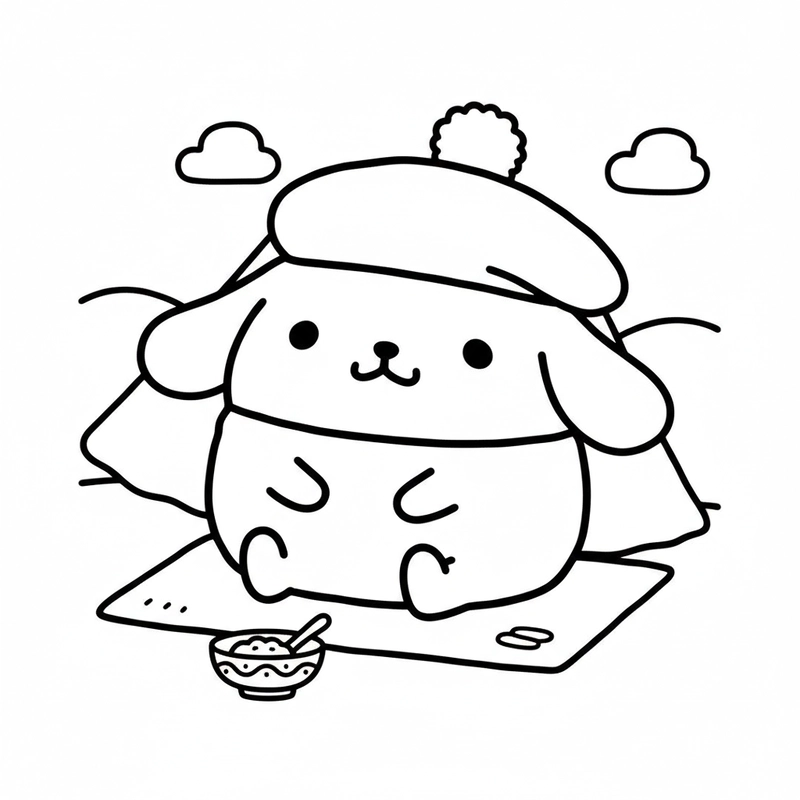 Tô màu Pompompurin giúp bé sáng tạo