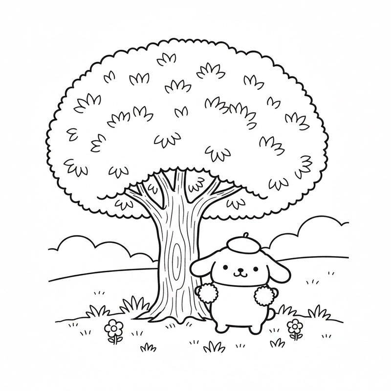 Tô màu Pompompurin giúp bé thư giãn