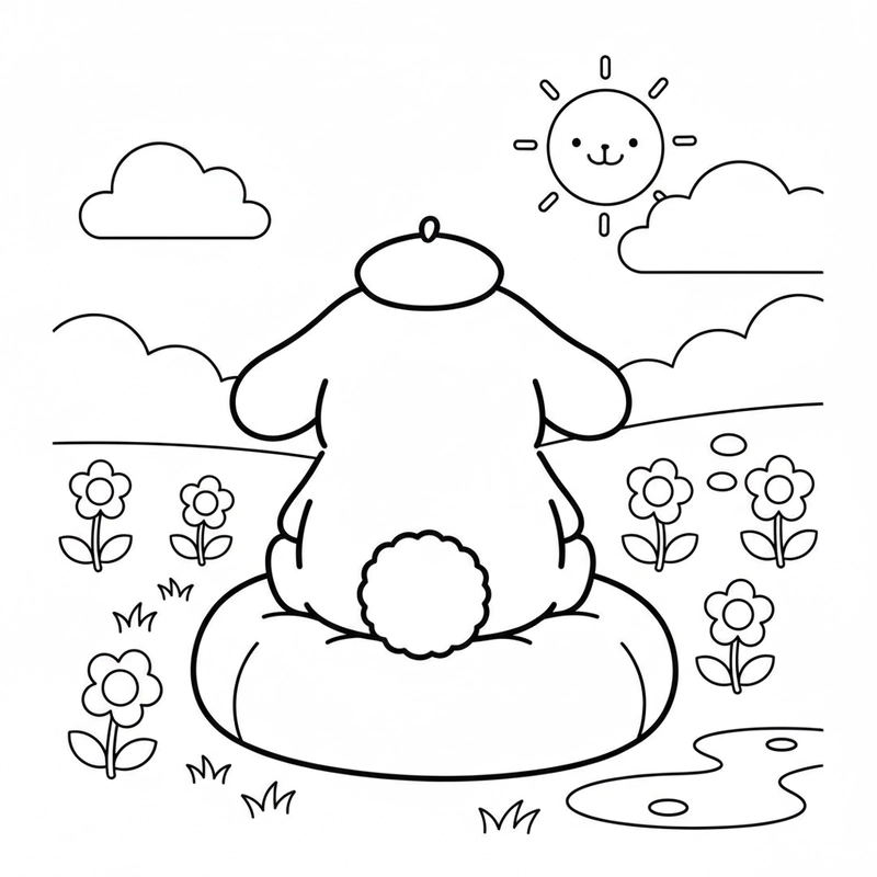 Tô màu Pompompurin rèn kỹ năng quan sát