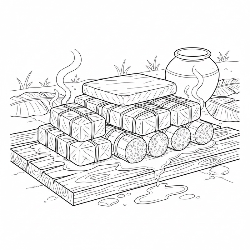 Tô màu bánh chưng bánh tét quen thuộc