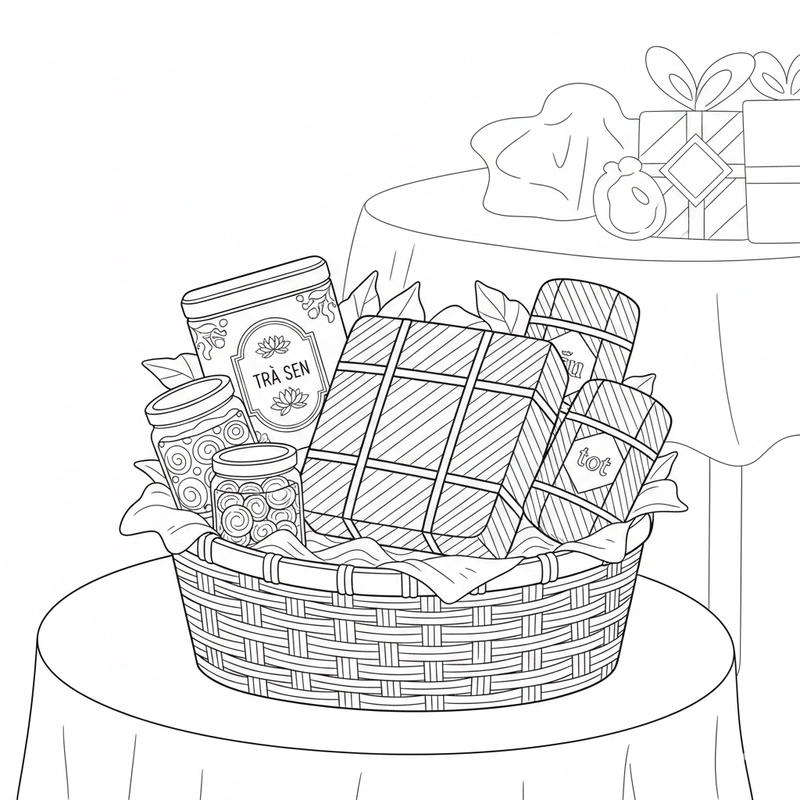 Tô màu bánh chưng cho bé