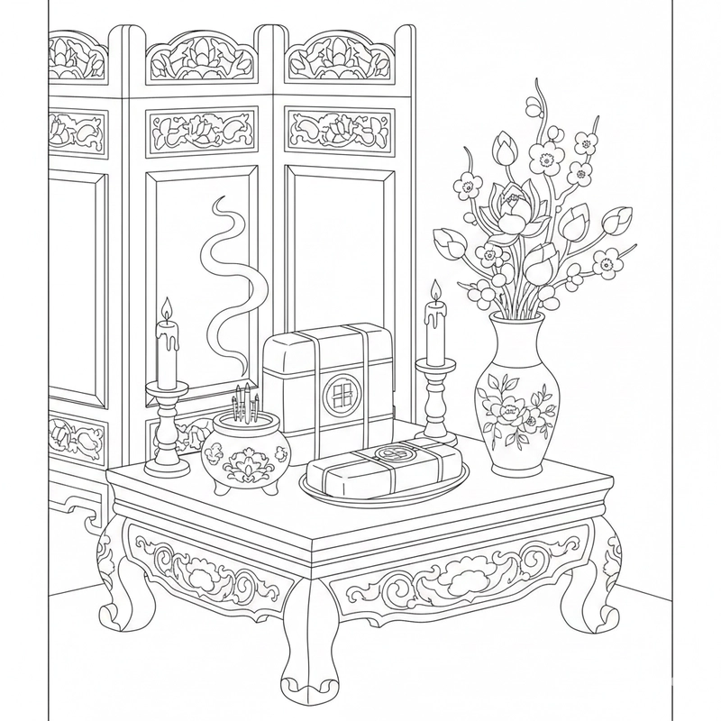 Tô màu bánh chưng truyền thống Việt