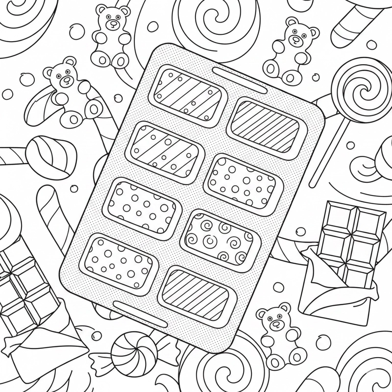 Tô màu bánh kẹo chủ đề vui tươi cho bé