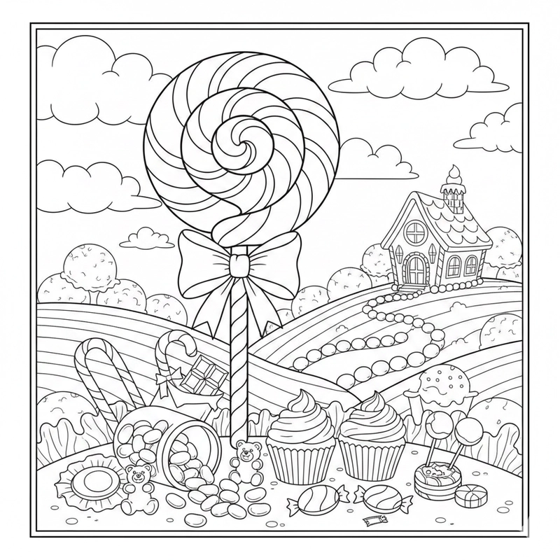 Tô màu bánh kẹo giúp bé sáng tạo