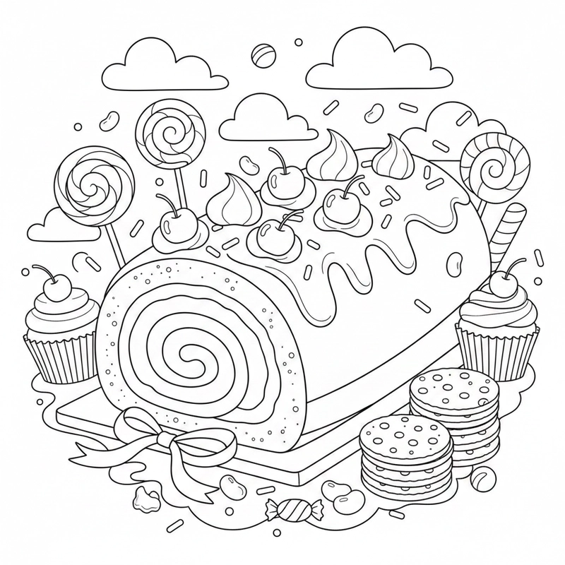 Tô màu bánh kẹo rèn kỹ năng cầm bút