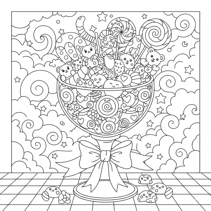 Tô màu bánh kẹo vui nhộn cho bé