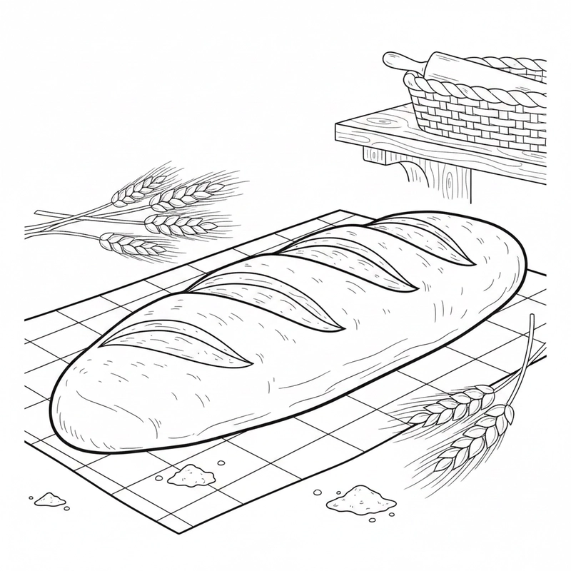 Tô màu bánh mì đơn giản cho bé