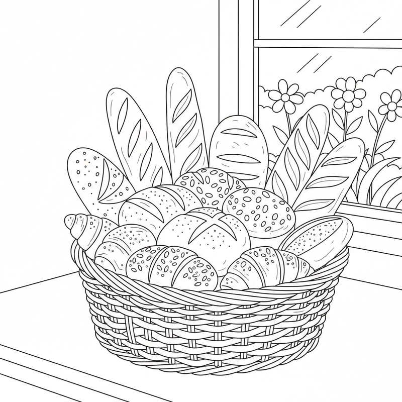 Tô màu bánh mì hoạt động vui cho trẻ