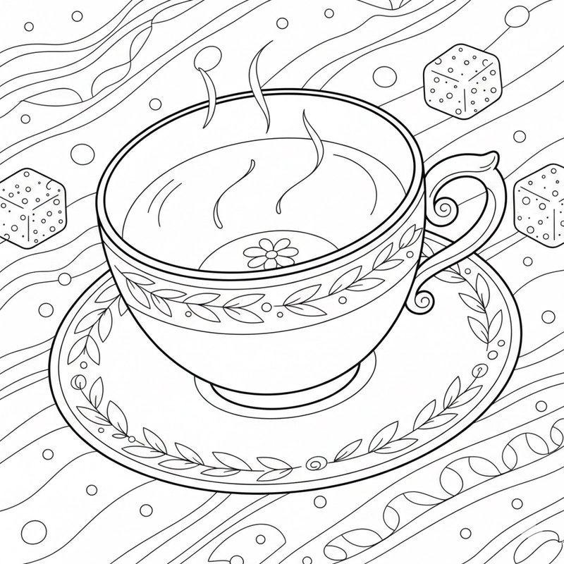 Tô màu cái cốc dễ thương