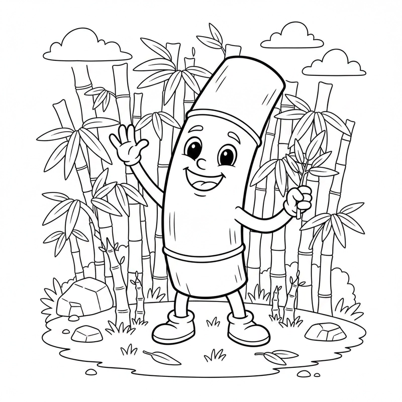 Tô màu cây tre mang nét đẹp thiên nhiên