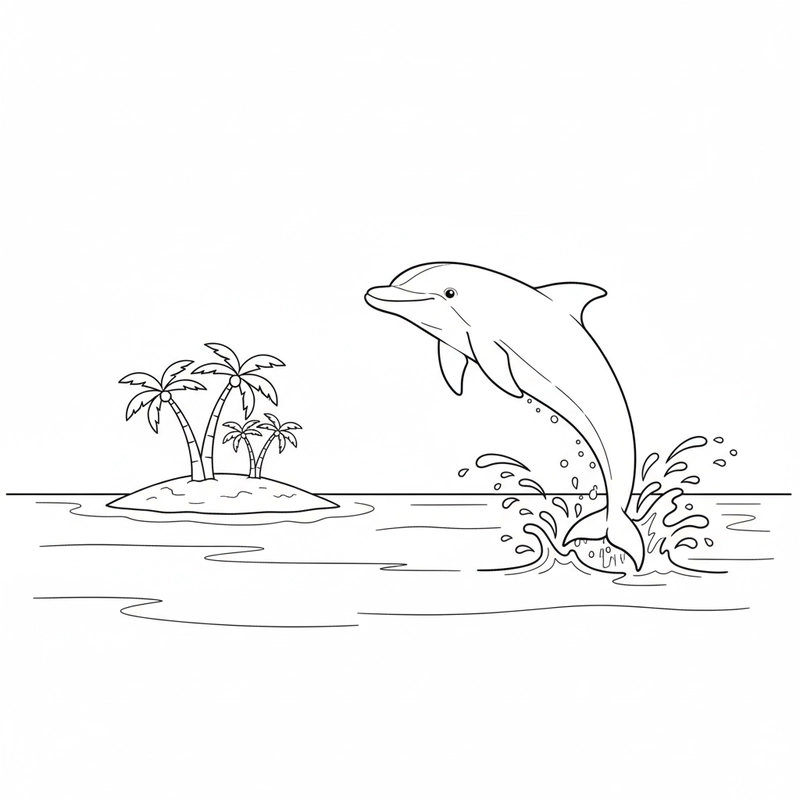 Tô màu con cá heo vui nhộn