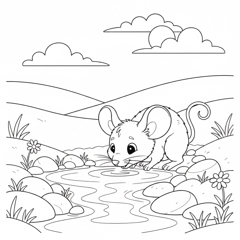 Tô màu con chuột cho giờ học