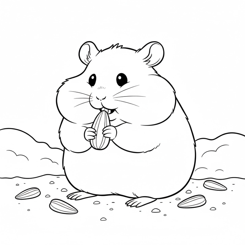 Tô màu con chuột hamster quen thuộc