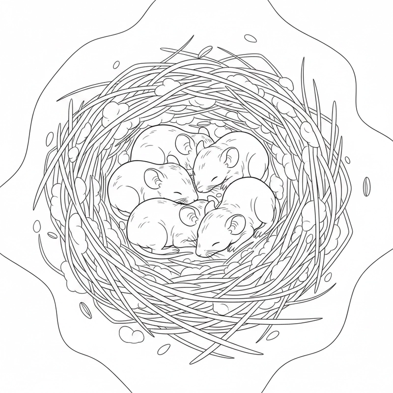 Tô màu con chuột nhẹ nhàng