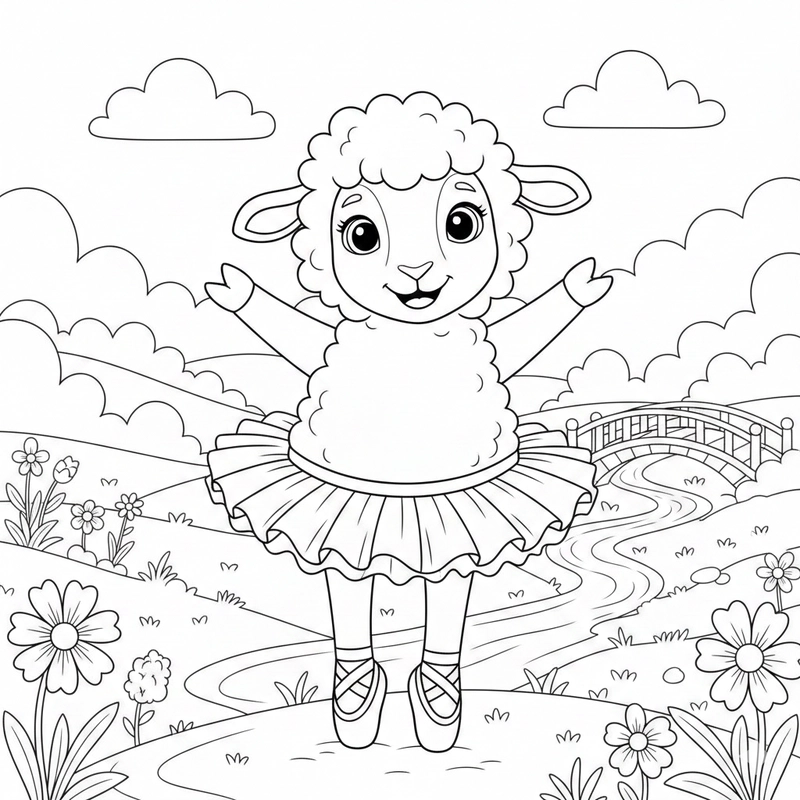 Tô màu con cừu đơn giản mang lại hứng thú cho bé