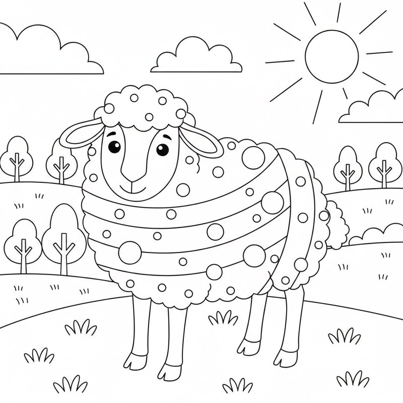 Tô màu con cừu giúp bé khám phá màu sắc