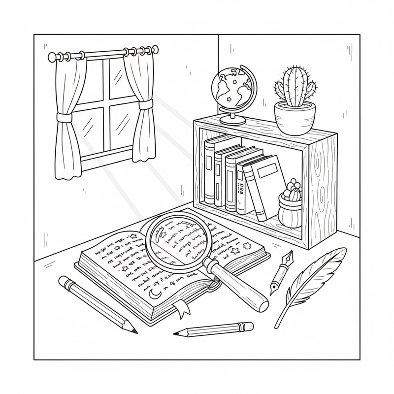 Tô màu góc học tập của em nhiều mẫu đẹp