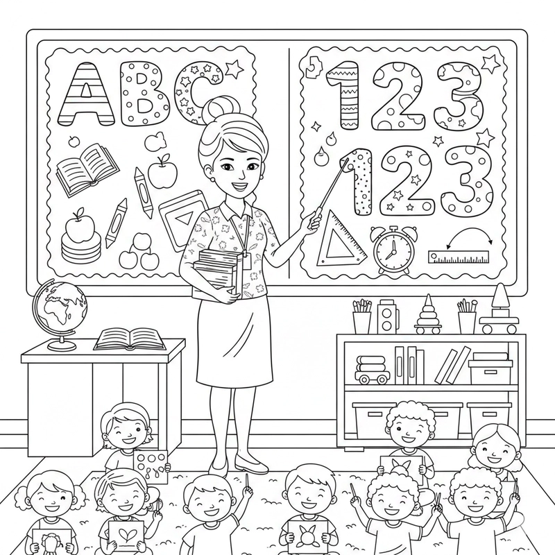 Tô màu nghề giáo viên hỗ trợ bé sáng tạo