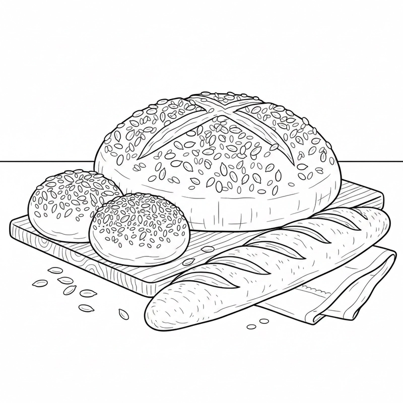 Tô màu ổ bánh mì phù hợp mọi độ tuổi