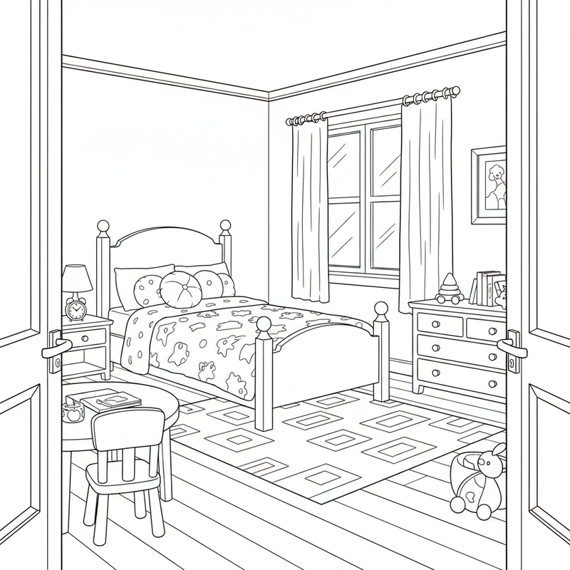 Tô màu phòng ngủ dành cho trẻ mầm non